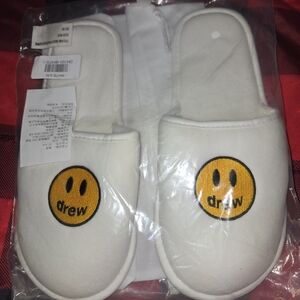 DREW HOUSE White Polar Fleece Slippers